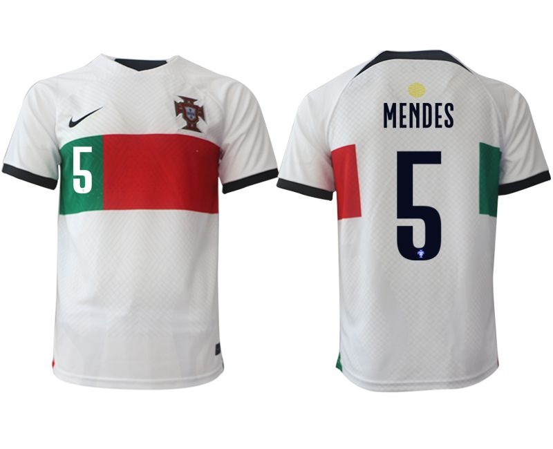 Men 2022 World Cup National Team Portugal away aaa versio white #5 Soccer Jersey->portugal jersey->Soccer Country Jersey